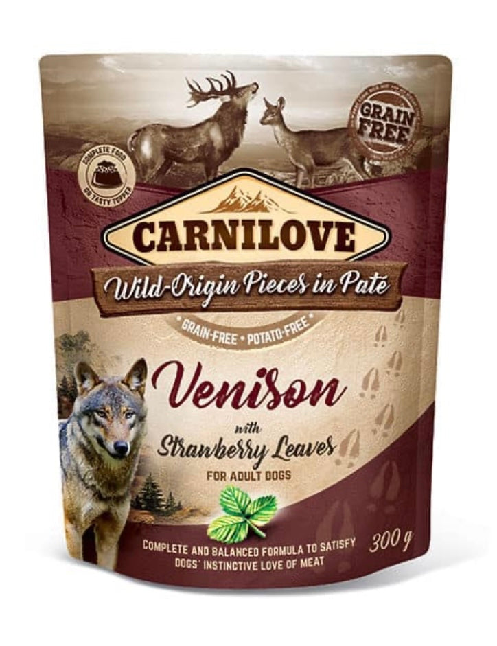 Carnilove Venison with Strawberry Leaves Wet Pouch 300g