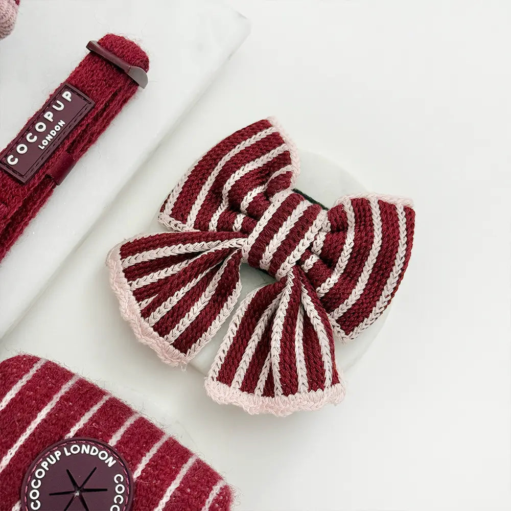 Cocopup Knitted Cherry Bakewell Sailor Bow Tie