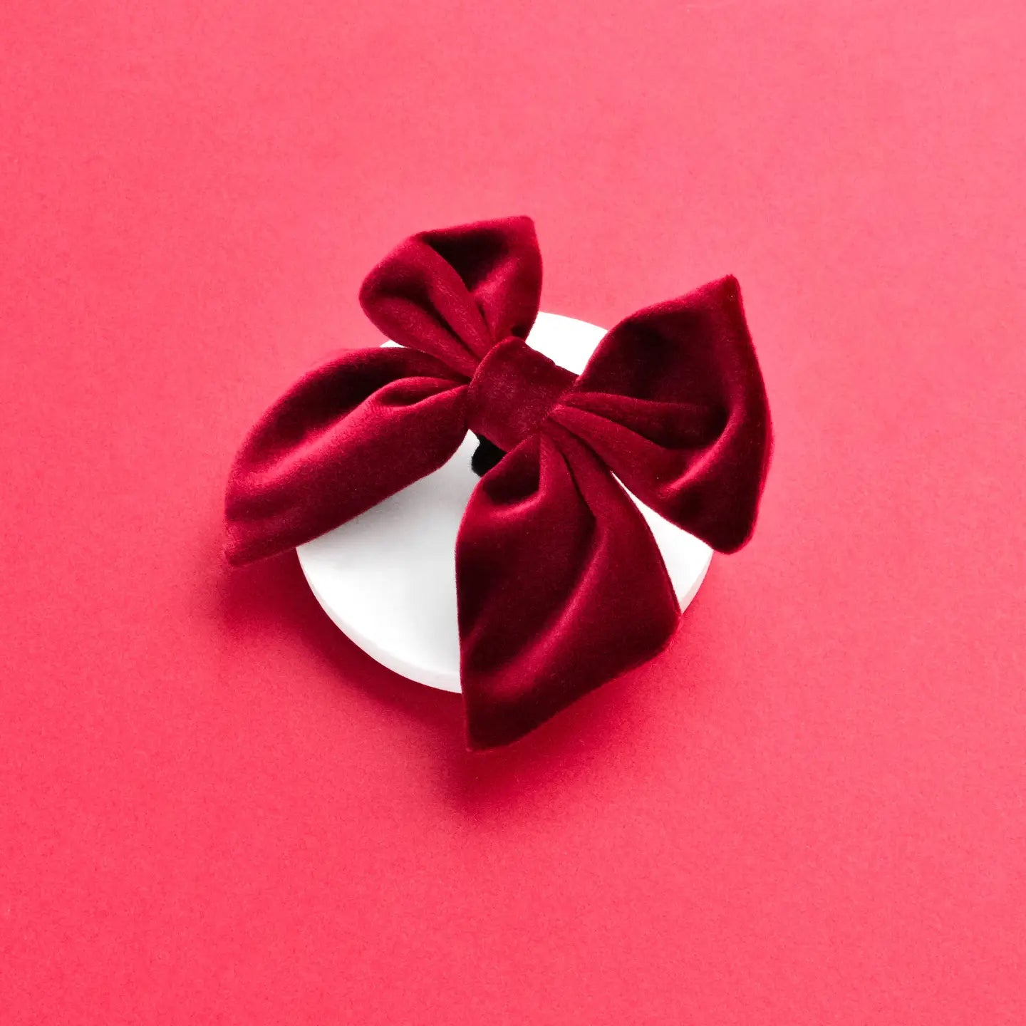 Luxe Velvet Sailor Bow - Berry Red