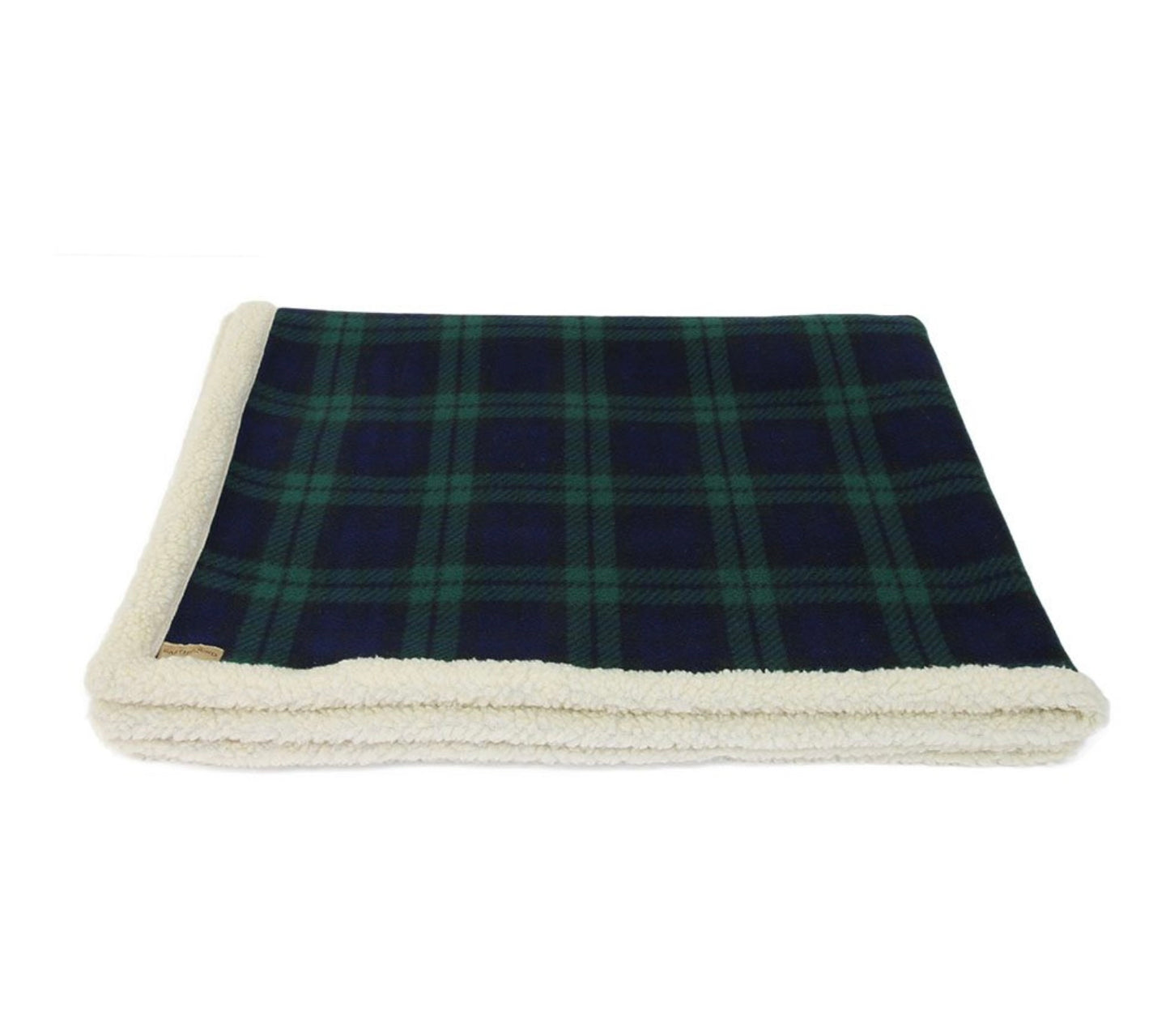 Large Black Watch Sherpa Blanket