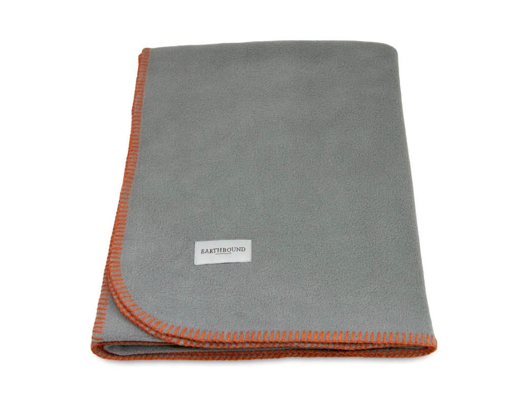 Earthbound Stitched Fleece Blanket Dove Grey