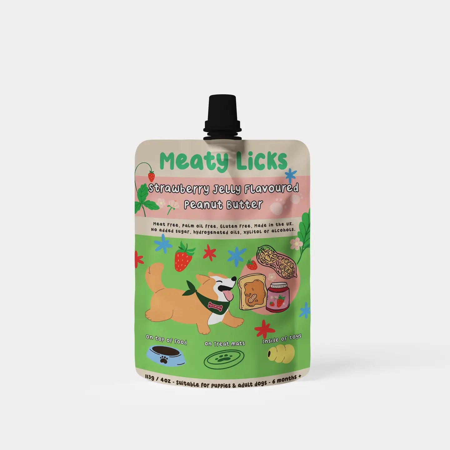 Strawberry Jam Peanut Butter Pouch for Dogs