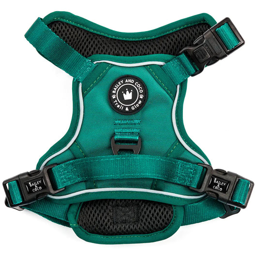 Trail & Glow Dog Harness - The Emerald Green One