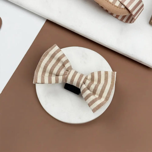 Cocopup London Linen Stripes Bow Tie