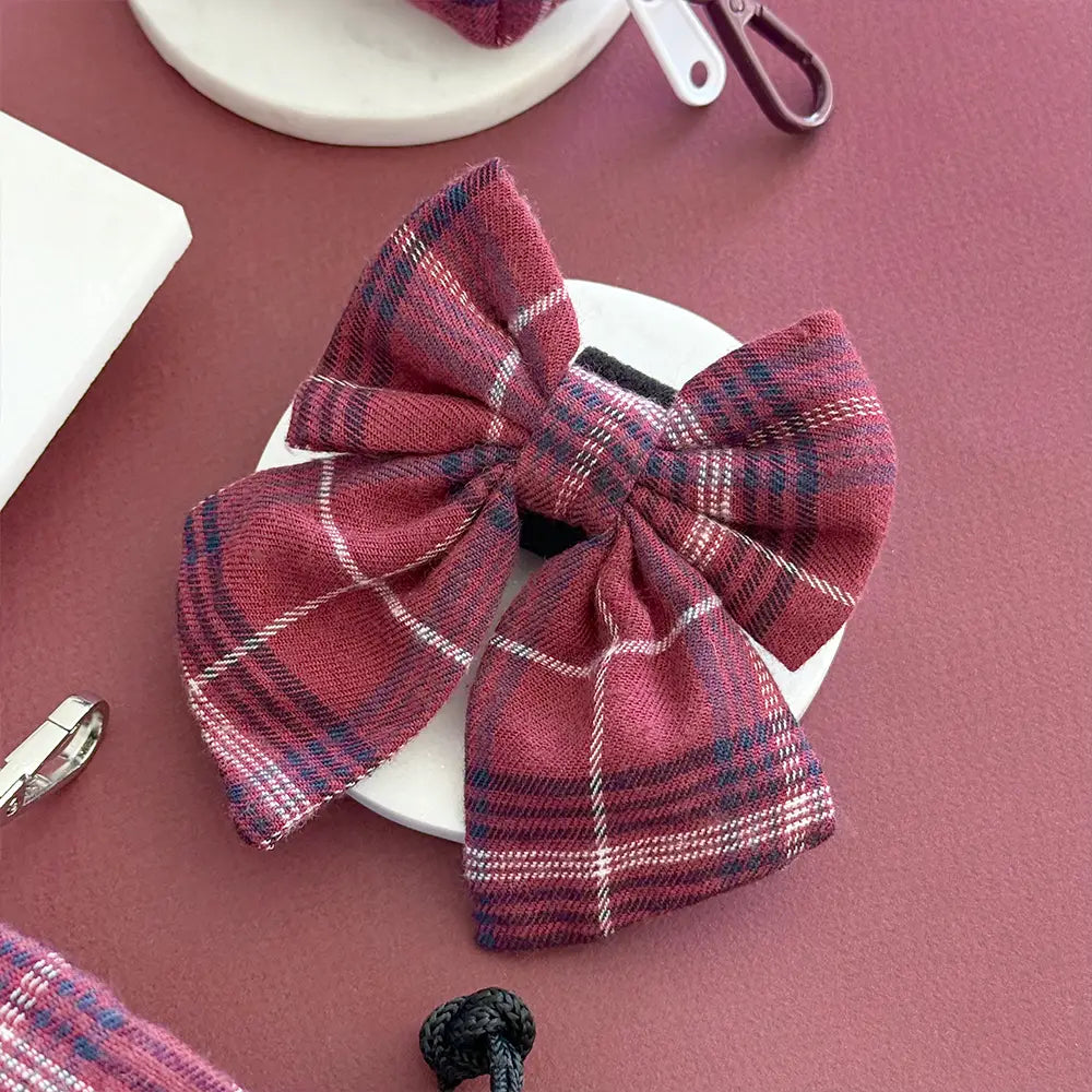 Cocopup Mulberry Plaid Sailor Bow Tie