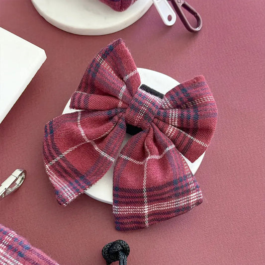 Cocopup Mulberry Plaid Sailor Bow Tie