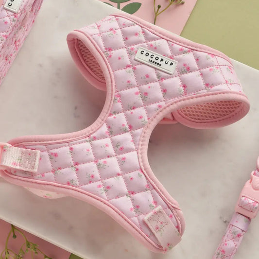 Cocopup Quilted Ditsy Floral Pink Harness