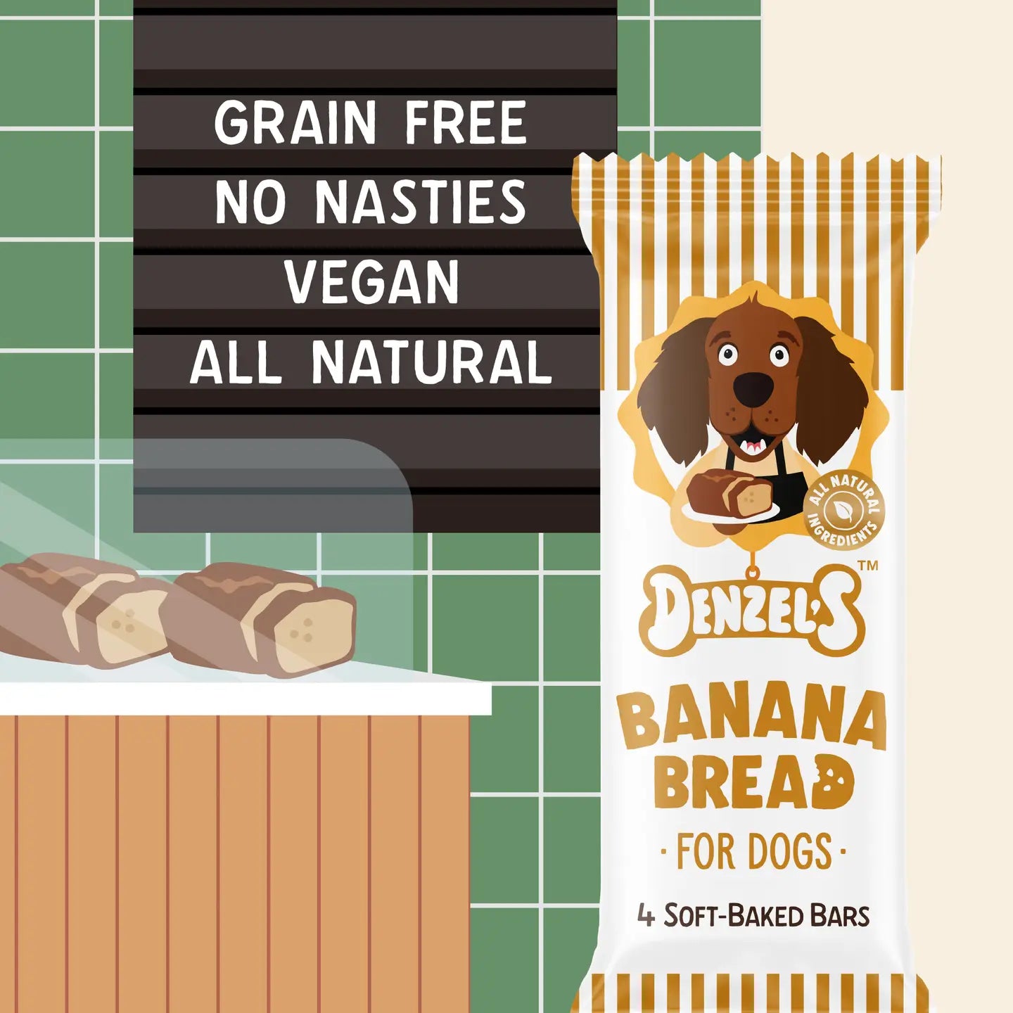 Denzel’s Vegan Banana Bread Soft Baked Bar