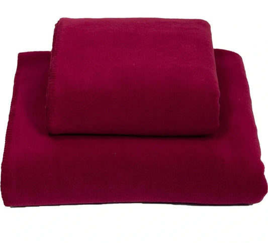 Burgundy Stitched Fleece Blanket