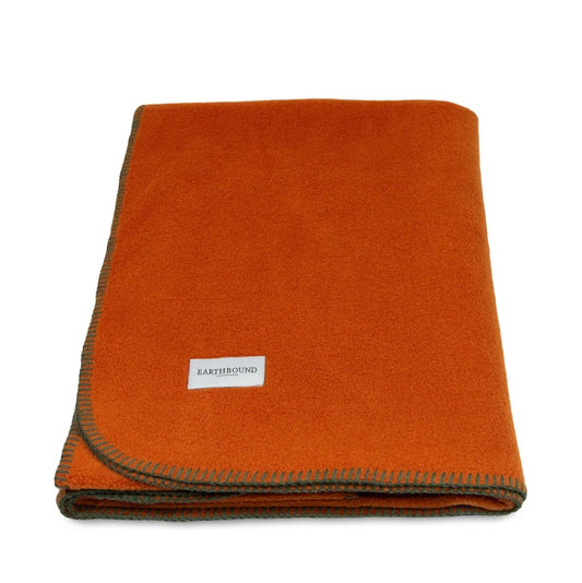 Earthbound Stitched Fleece Blanket - Burnt Orange