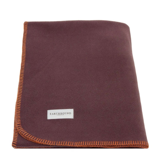 Earthbound Stitched Fleece Blanket - Dusty Mulberry