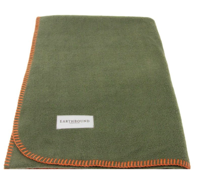 Earthbound Stitched Fleece Blanket - Juniper Green