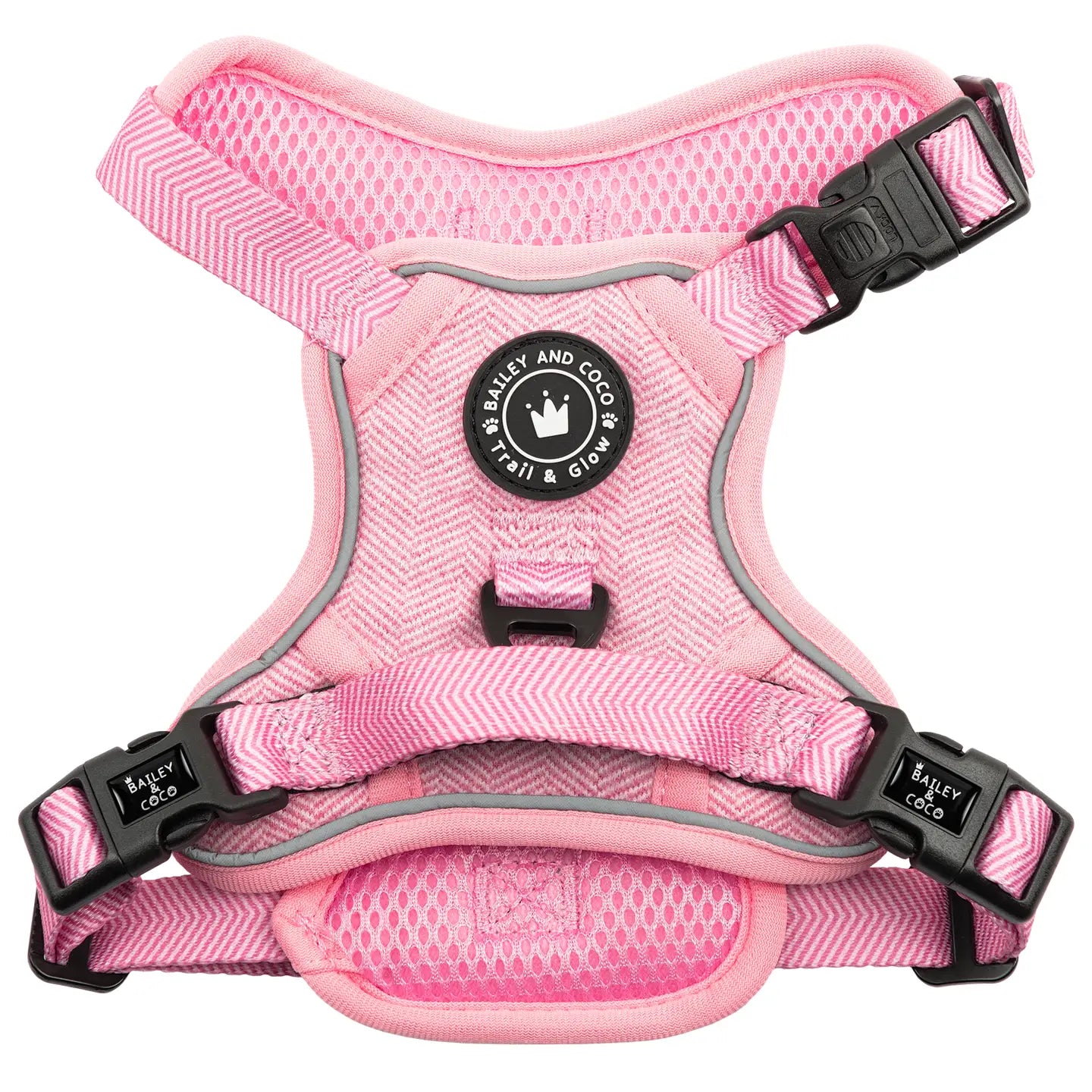 Trail & Glow Dog Harness - Bubblegum Pink Tweed
