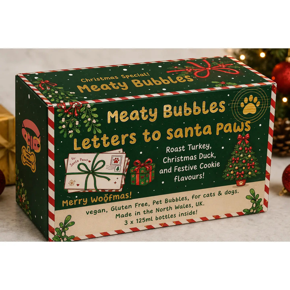 Meaty Bubbles Christmas Special Box - Letters To Santa Paws