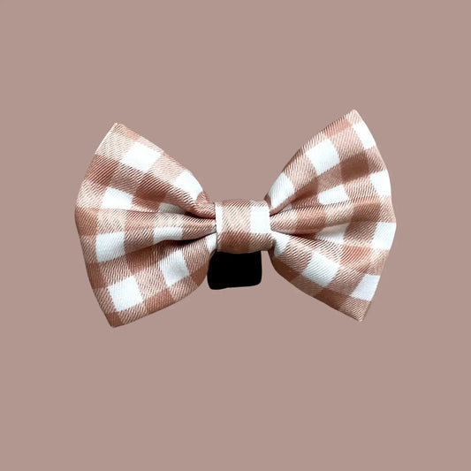 Tan Plaid Bow