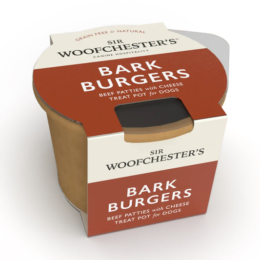 Sir Woofchester’s Bark Burgers Treat Pot
