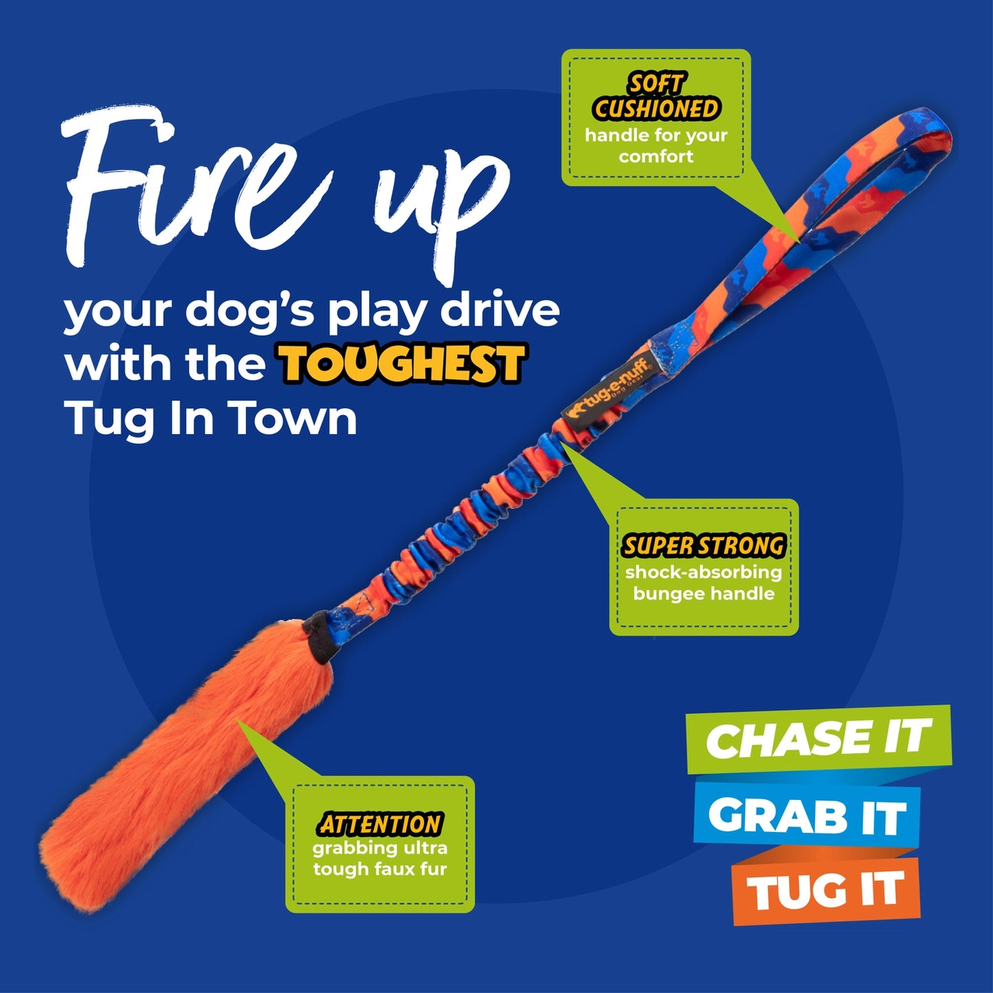 Tug-E-Nuff Bright Fauxtastic Tug Toy